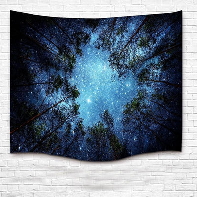 Forest Sky Star Gazing Tapestry